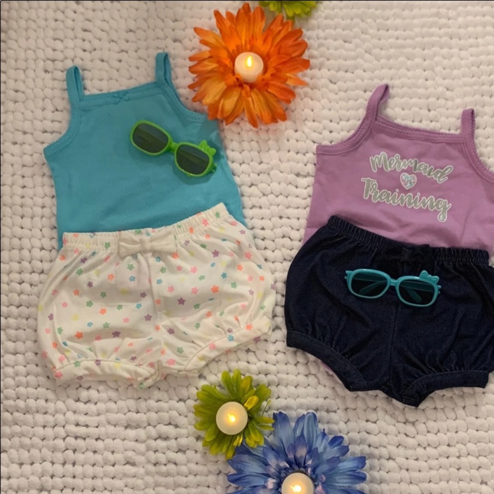 Baby girl summer short sets (6-9 months) NWOT